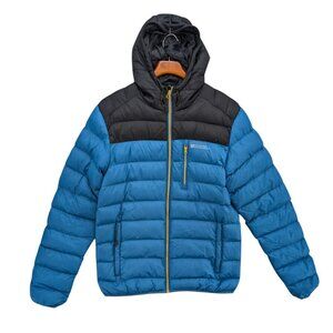 Mountain Warehouse Link Puffer Jacket Mens Blue 2 Tone Hooded Full Zip Size S